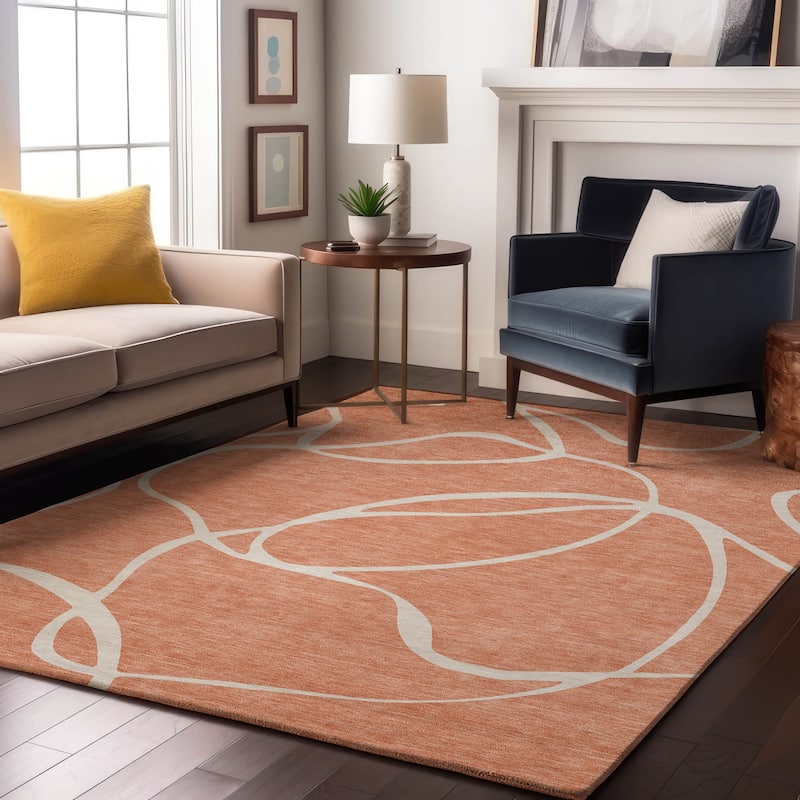 Premium Washable Super Soft Abstract Dash Mayfield Rug - Salmon - 10' x 14'