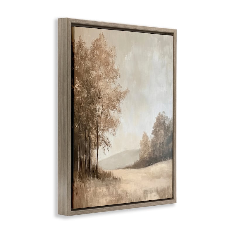 Stupell Country Nature in Winter Framed Floater Canvas Wall Art Design By Petal Prints Design