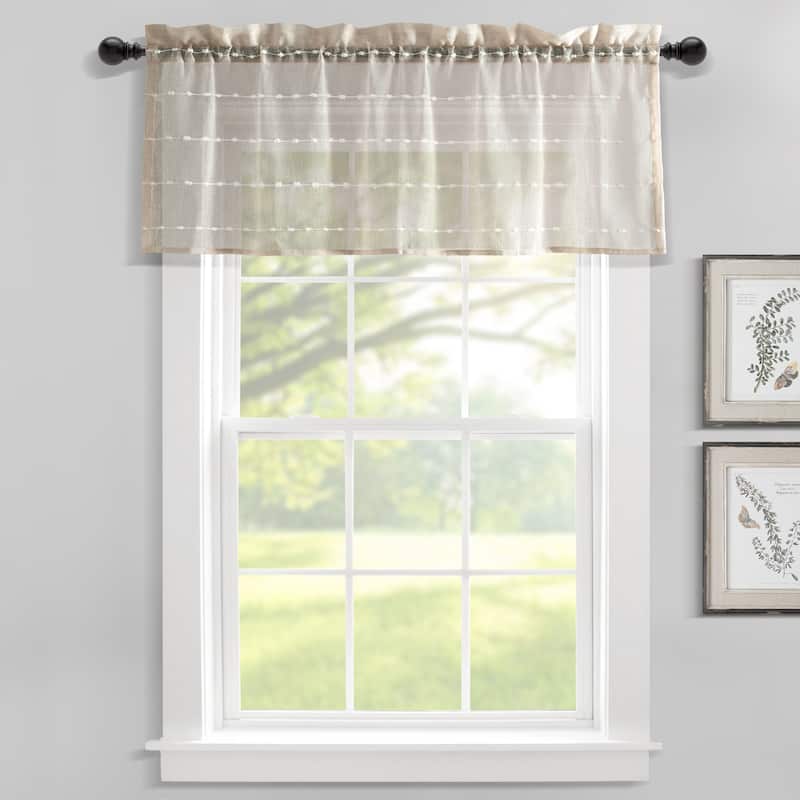 Lush Decor Farmhouse Textured Sheer Valance Single.. - 18" x 52"   - Neutral