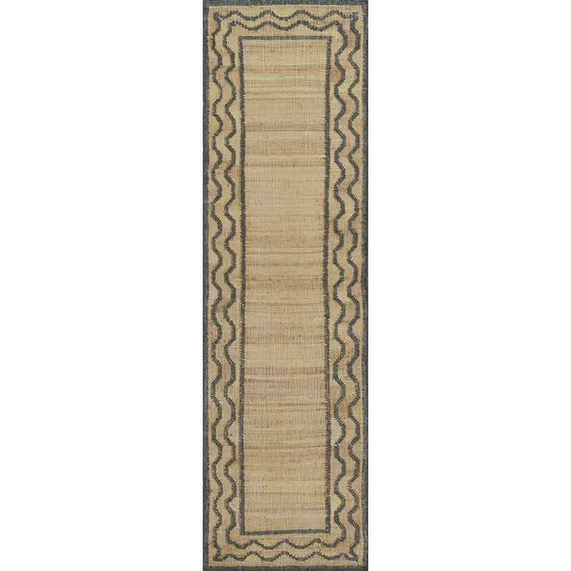 Erin Gates by Momeni Orchard Ripple Brown Hand Woven Wool and Jute Rug - 2' 3" x 8' - Slate - Runner