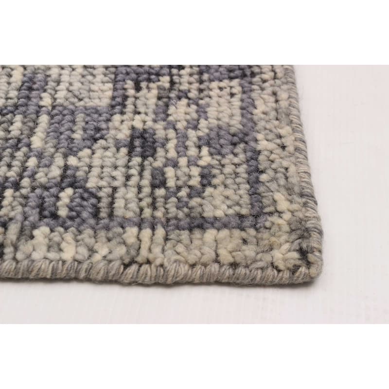 ECARPETGALLERY Hand-knotted Tangier Light Grey Wool Rug - 5'3 x 7'11