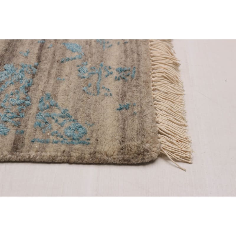 ECARPETGALLERY Hand-knotted Heritage Grey Silk, Wool Rug - 5'6 x 8'11