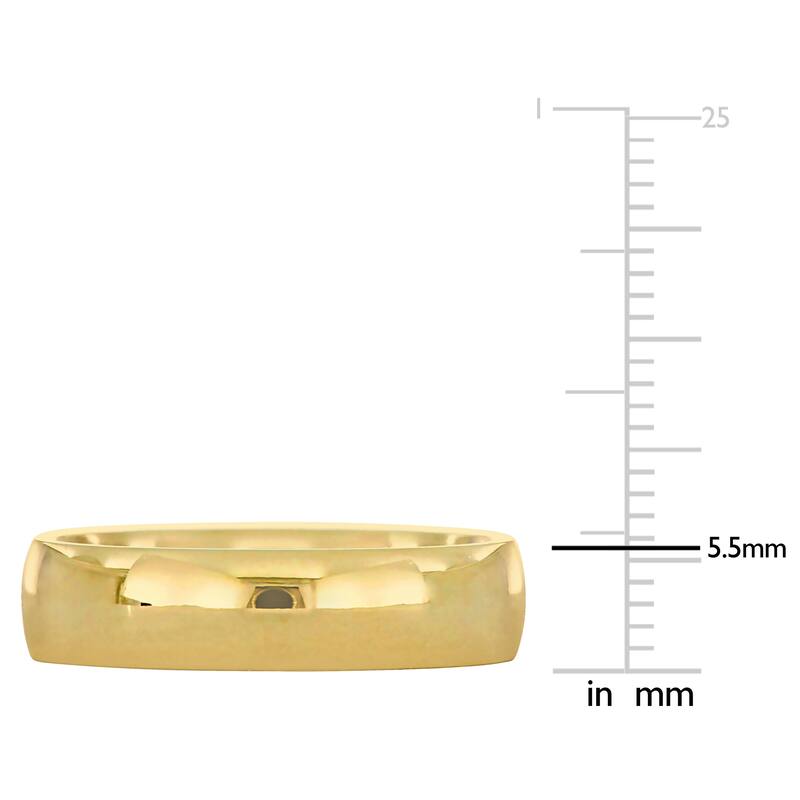 Miadora Mens 5.5 mm Polished Finish Comfort Fit Wedding Band in 14k Yellow Gold