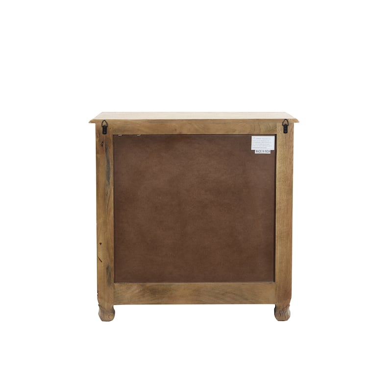 Florence Floral Carved Wood 3-Drawer Nightstand