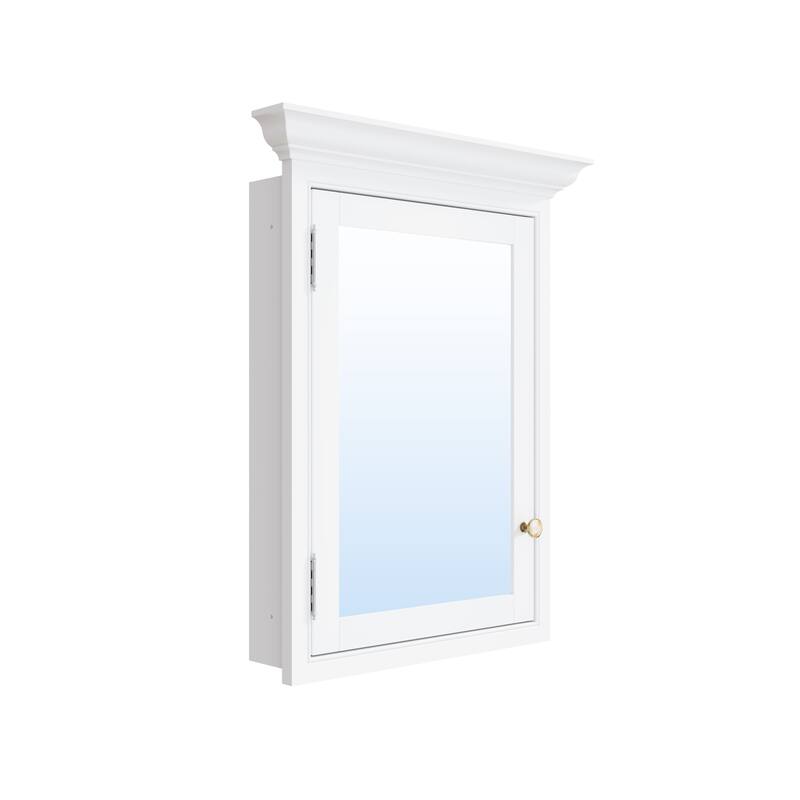24"W X30''H Recessed Wall-Mounted Solid Wood Framed Medicine Cabinet With Adjustable Glass Shelves