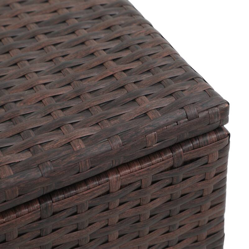 Outdoor 120 Gallons PE Wicker Storage Box