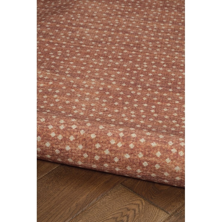 Indoor/Outdoor Water Resistant Estero Orange & Ivory Washable Area Rug - 2' x 3'
