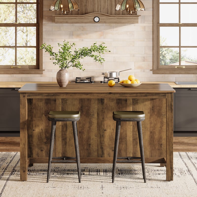 Kitchen Island with Storage Stationary Island Table for Kitchen