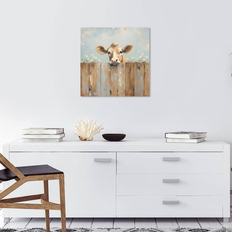 Wynwood Studio Canvas Animals Calf s Sweet Look Brown and Light Brown Farmhouse Wall Art Canvas Print - 20 x 20