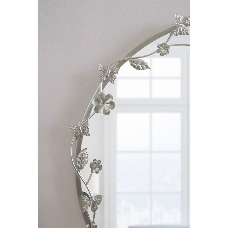 Kate and Laurel Rosella Floral Wall Mirror Metal