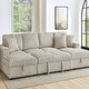 preview thumbnail 4 of 8, 122" Oversized Modern U-shaped Sleeper Sectional Sofa with Double Storage Chaise Khaki 