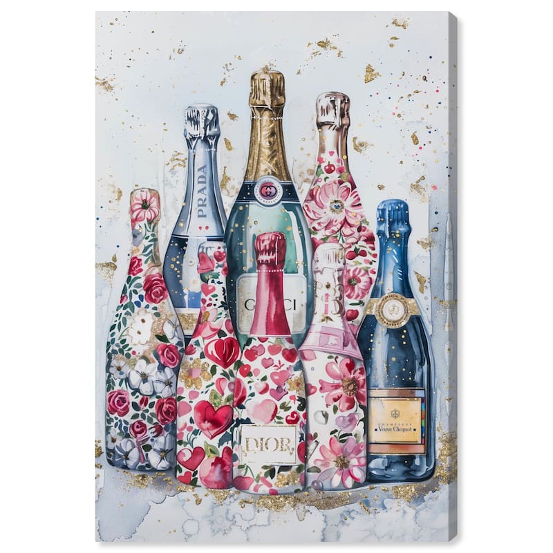 Intricate Floral Champagne Canvas by Art Remedy, Gallery Wrapped - 10" x 15"
