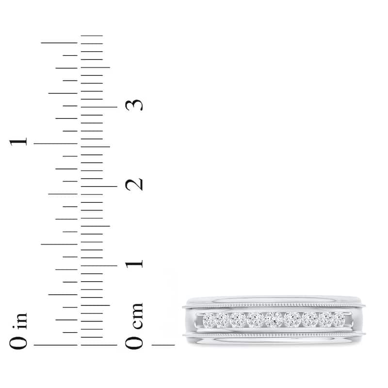 IGI Certified 1/3ct TDW Diamond Wedding Band in 14k White Gold for Men