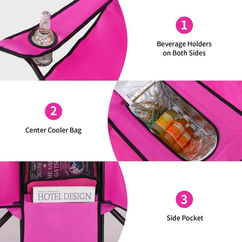 Portable Folding Picnic Double Chair with Umbrella Table Cooler Beach
