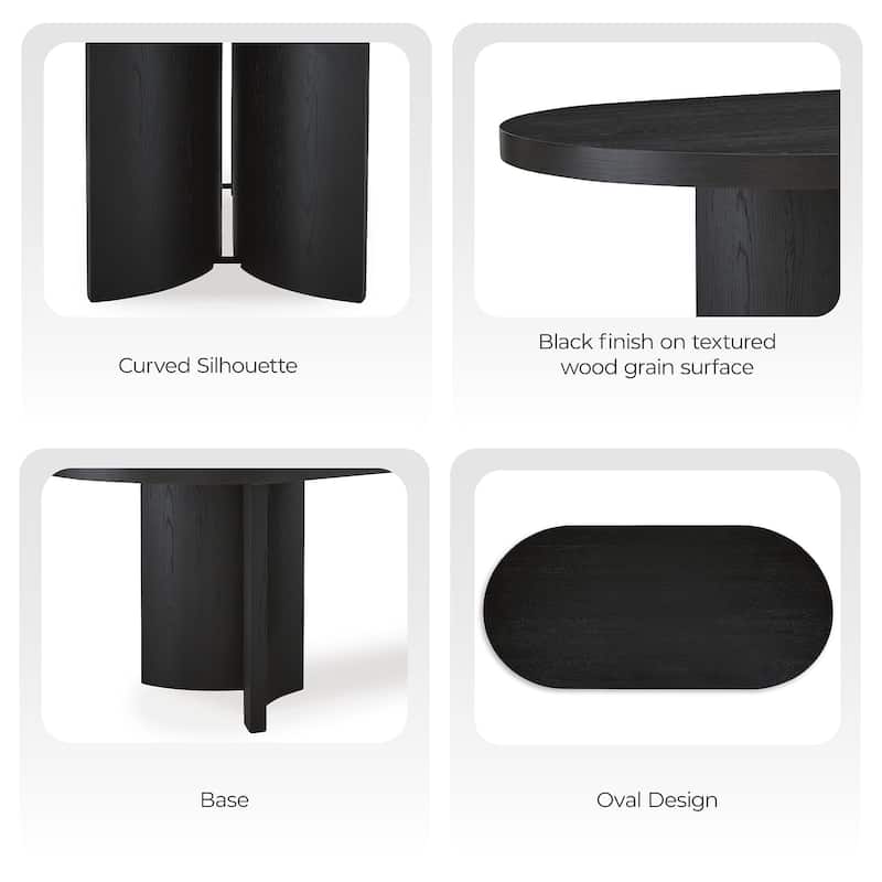 Signature Design by Ashley Rowanbeck Black Dining Table - 86.25" W x 42" D x 30.25" H