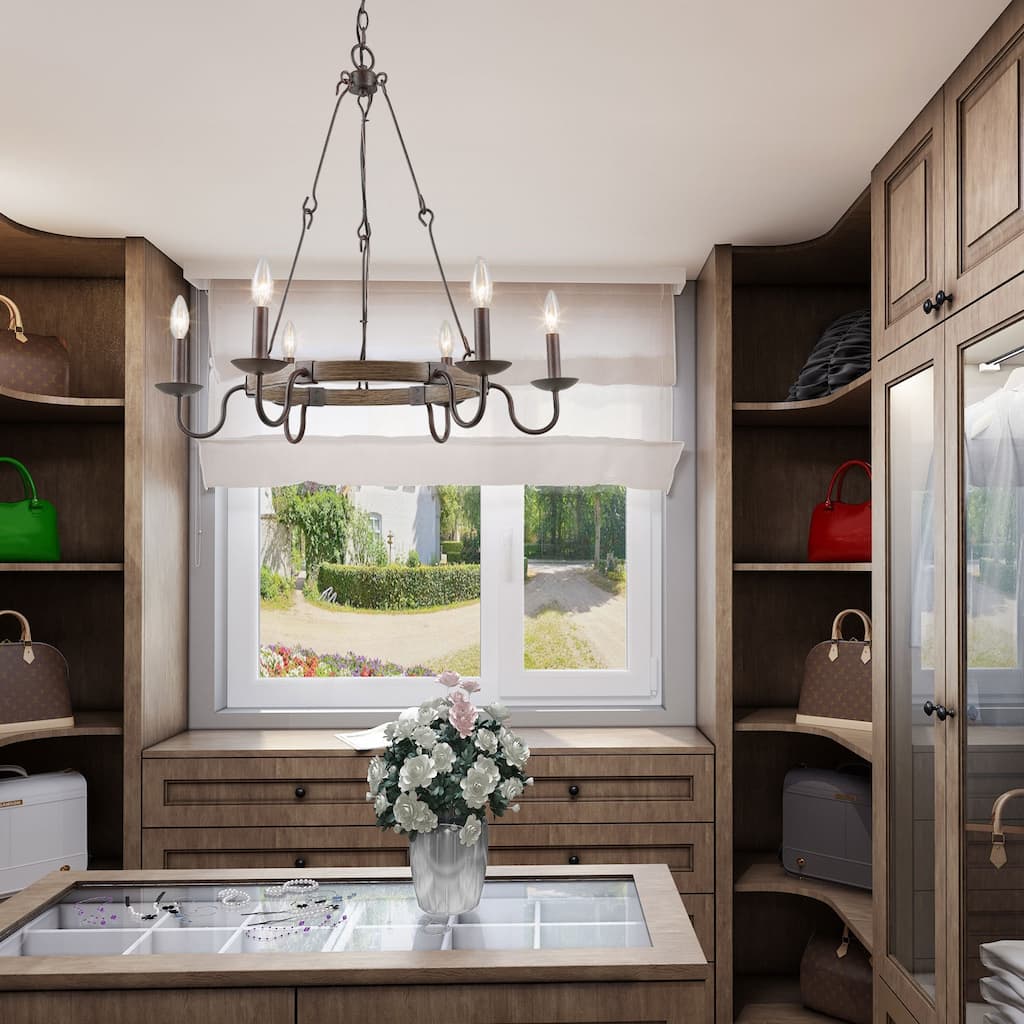 The Gray Barn Transitional 6-light Round Candle Chandelier Ceiling Pendant Light