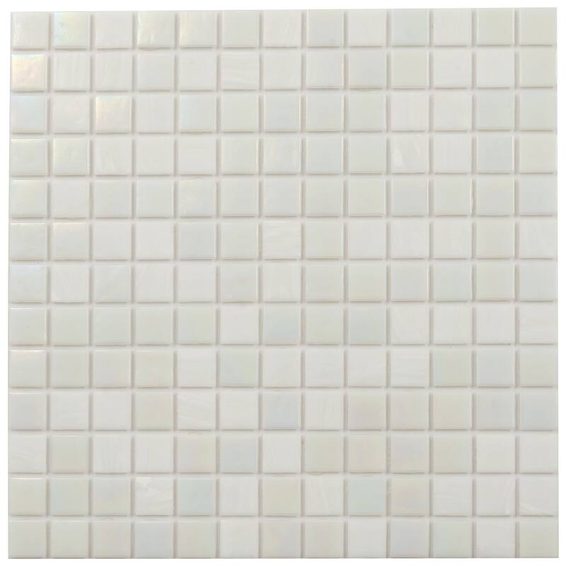 Apollo tile 12" x 12" Mingles Glossy Cotton White Glass Tile (20 sq ft/case) - 20 Pack