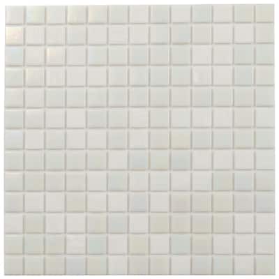 Apollo tile 12" x 12" Mingles Glossy Cotton White Glass Tile (20 sq ft/case) - 20 Pack