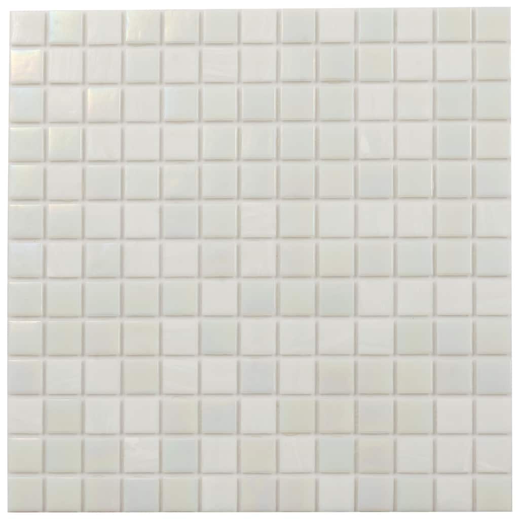 Apollo tile 12" x 12" Mingles Glossy Cotton White Glass Tile (20 sq ft/case) - 20 Pack
