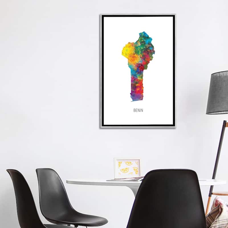 iCanvas "Benin Map" by Michael Tompsett Framed