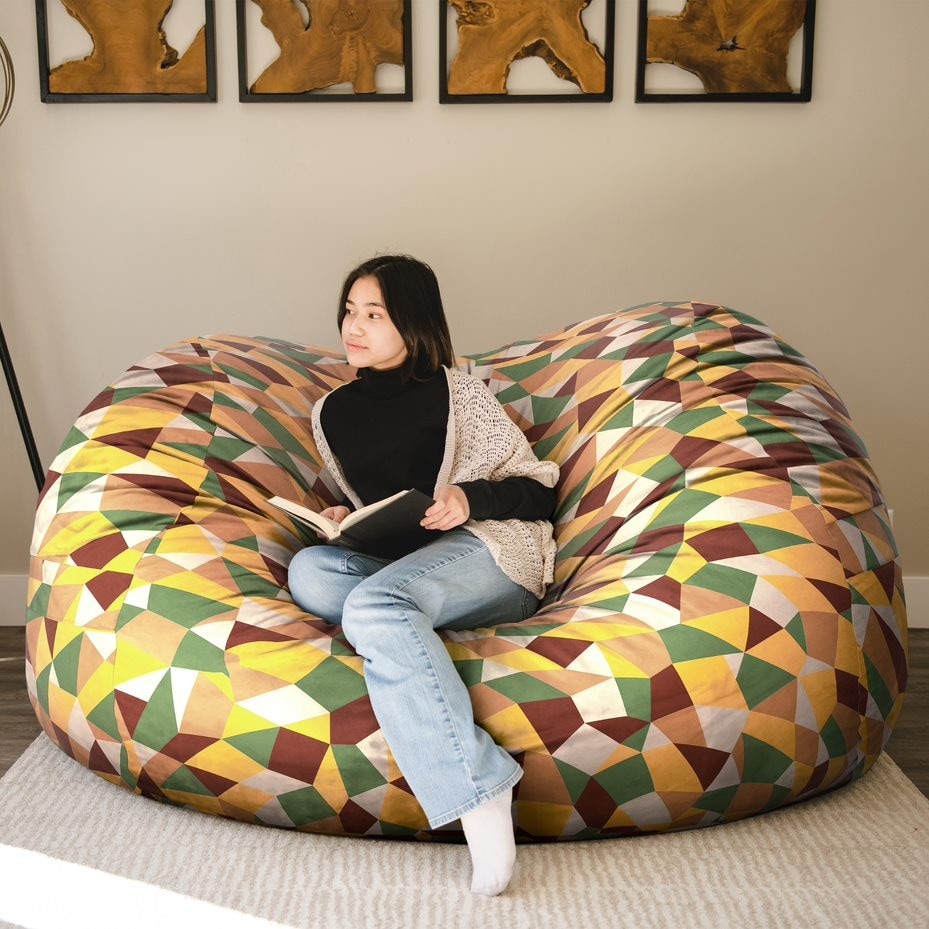 Big Joe XXL Fuf Bean Bag Chair Removable Cover Bed Bath