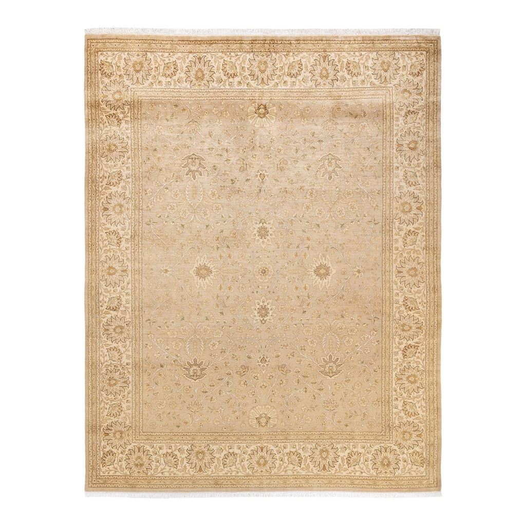 Overton Hand Knotted Wool Vintage Inspired Traditional Mogul Ivory Area Rug - 8 x 10