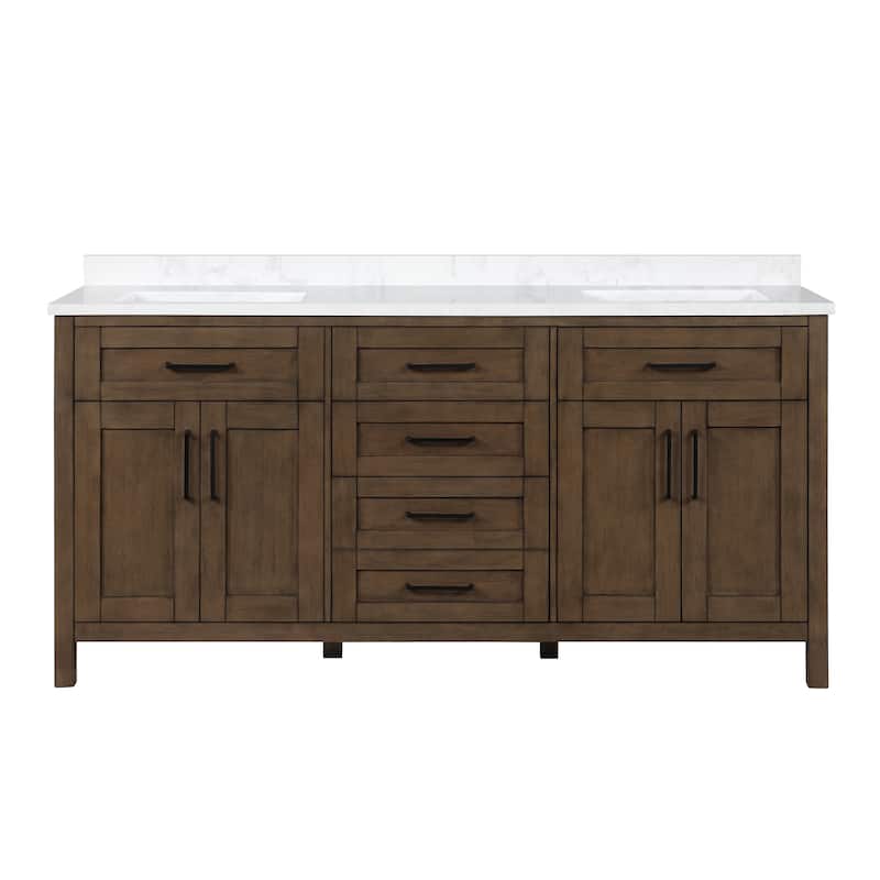 OVE Decors Tahoe 72 in. Almond Latte Vanity with 2 Mirrors included
