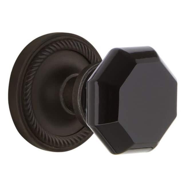 Nostalgic Warehouse Rope Solid Brass Rose Single Dummy Door Knob with - Oil-Rubbed Bronze
