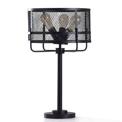 StyleCraft Satin Black Metal Table Lamp