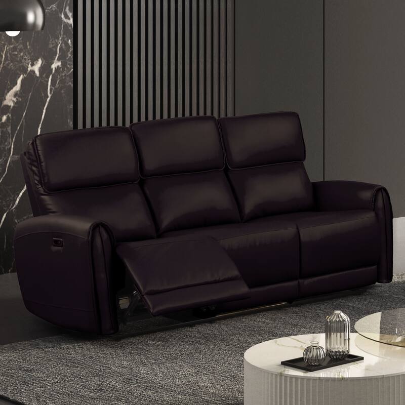 Furniture of America Elente Modern 2-Piece Power Recline Faux Leather Sofa and Loveseat Set