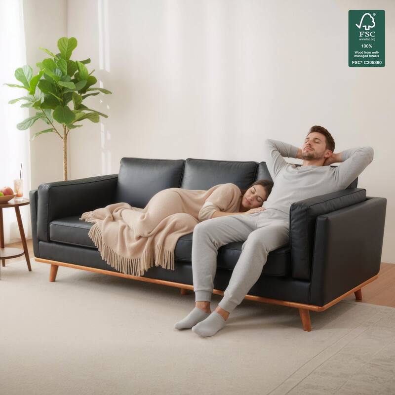 MCombo Napa Leather Couch, Leather Sofa