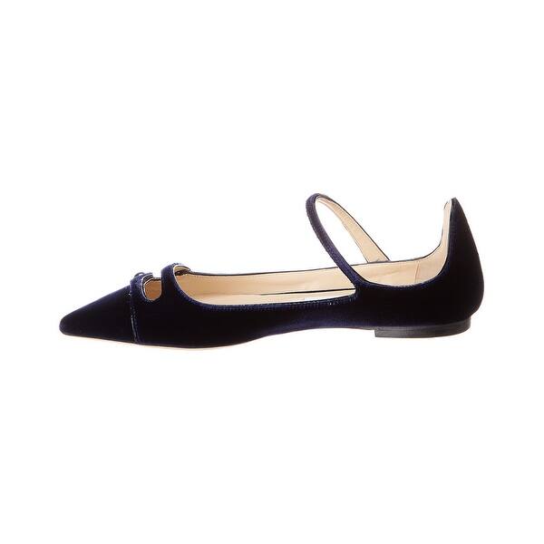 Shop Jimmy Choo Layton Velvet Patent Ballerina Flat Overstock 29965701 36 5