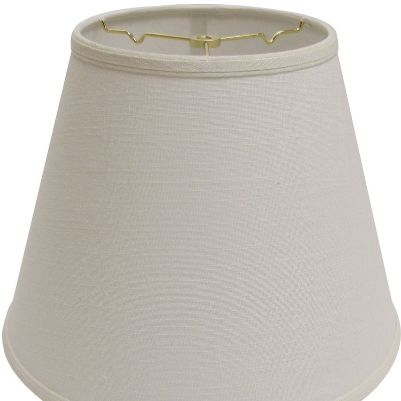 16" White Empire Deep Slanted Linen Lampshade - 16"x16"x12"