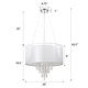 preview thumbnail 6 of 7, 4-Light Double White Fabric Drum Shade Crystal Chandelier