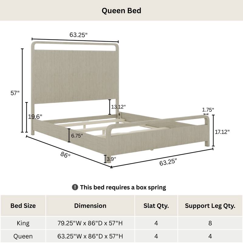 Roundhill Furniture Tavari 3-Piece Bedroom Set with Panel Bed and Two Nightstands in Light Gray
