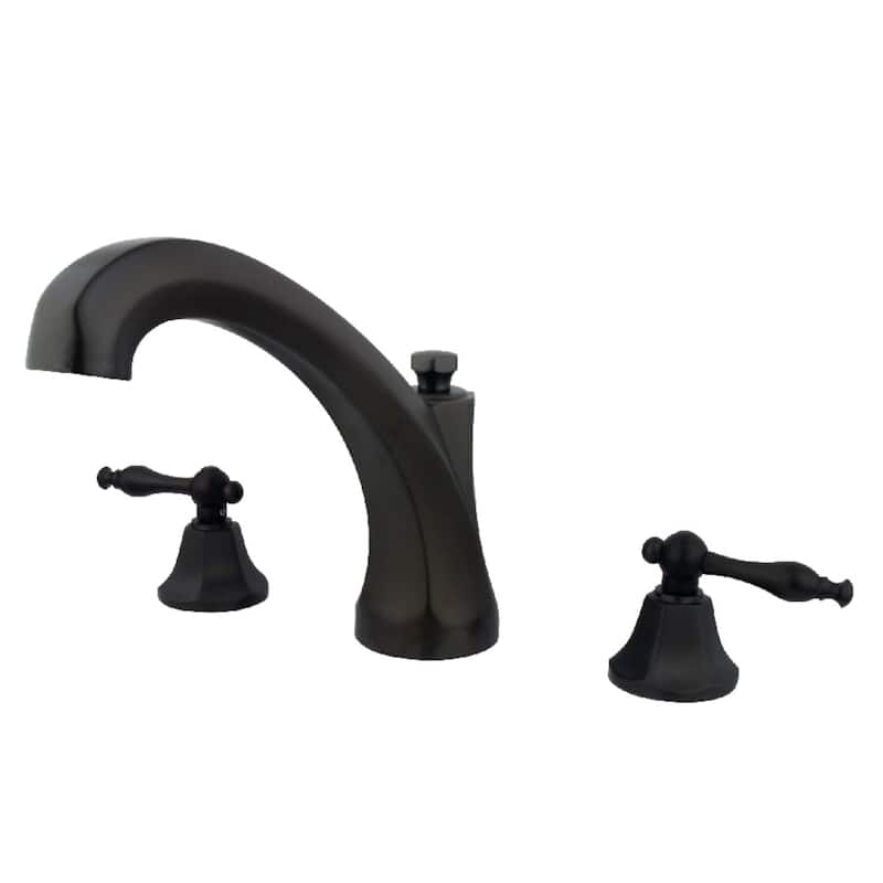 Kingston Brass Metropolitan Deck Mounted Roman Tub Filler with Lever