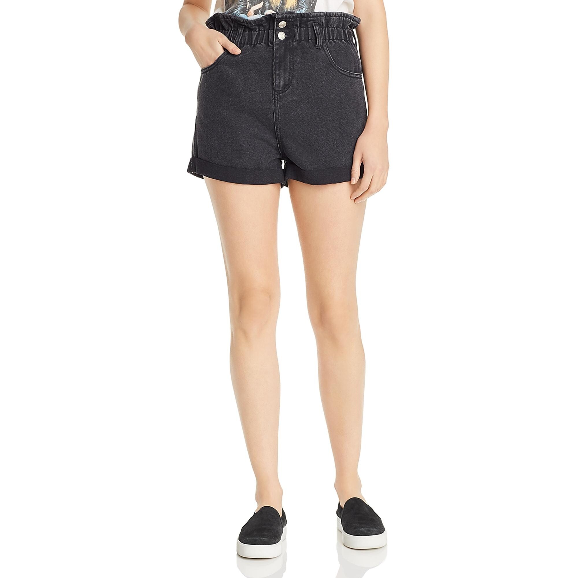 denim shorts high waisted black