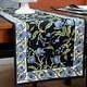 preview thumbnail 21 of 45, Cotton Sweet French Country Floral Tablecloth Round, Runner Runner - Black Blue
