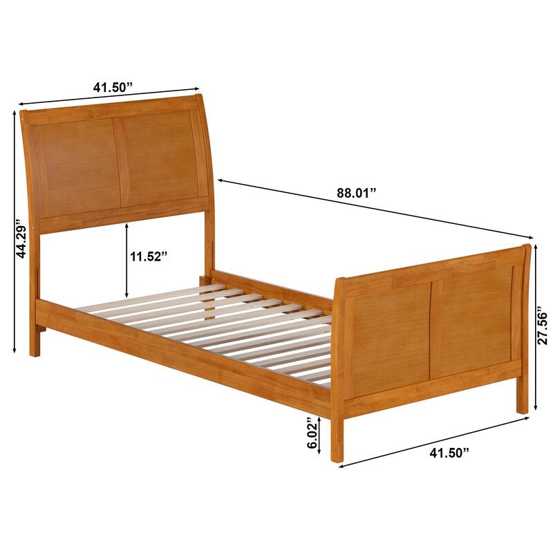 AFI, Portland Solid Wood Low Profile Platform Bed with Matching Footboard