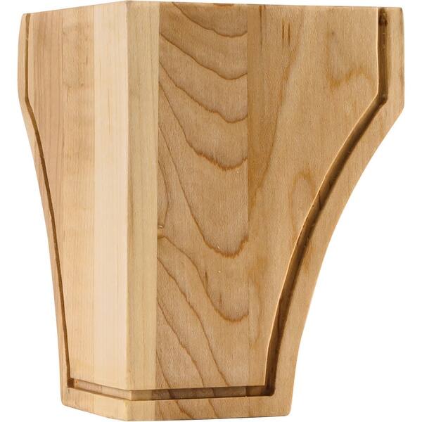 slide 1 of 1, Hardware Resources Bun Foot with Mission Styling, 4-1/2"H x 3-1/2" Natural Maple