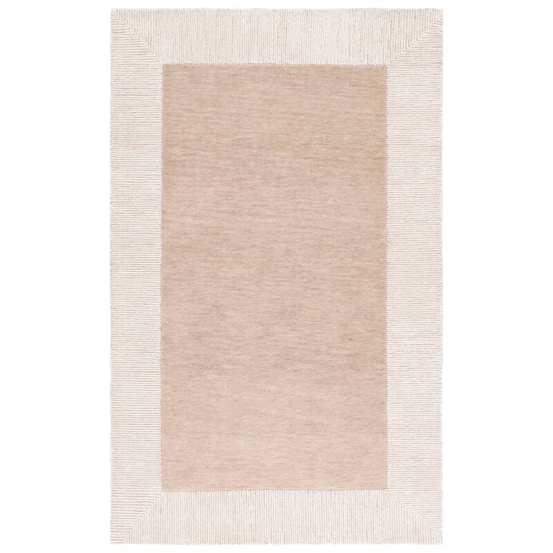SAFAVIEH Handmade Pine Doyna Modern Wool Rug - 4' x 6' - Dark Beige/Ivory