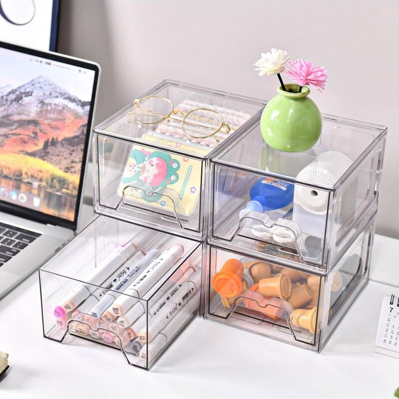 Stackable Makeup Organizer Storage Drawers Set of 6