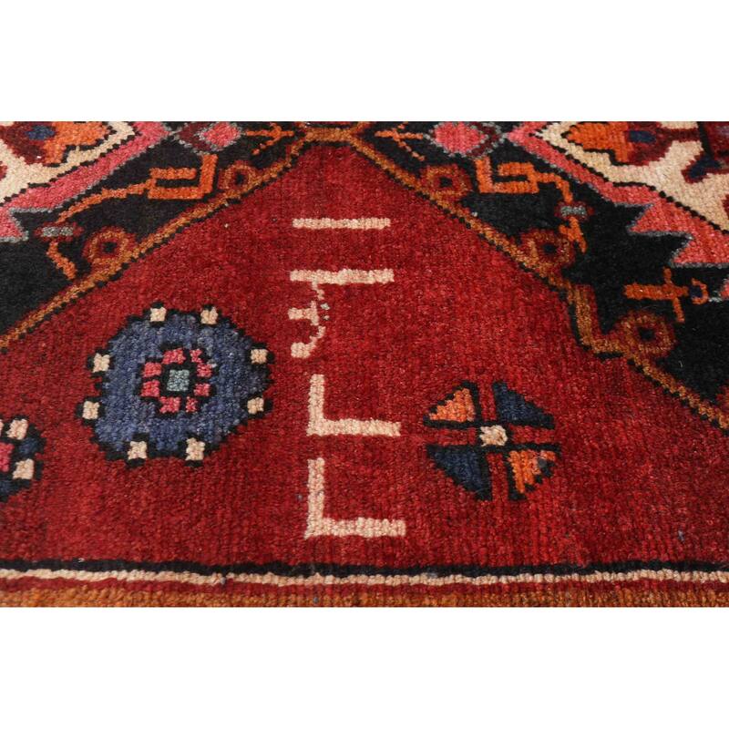 ECARPETGALLERY Hand-knotted Anadol Dark Red Wool Rug - 3'7 x 9'7