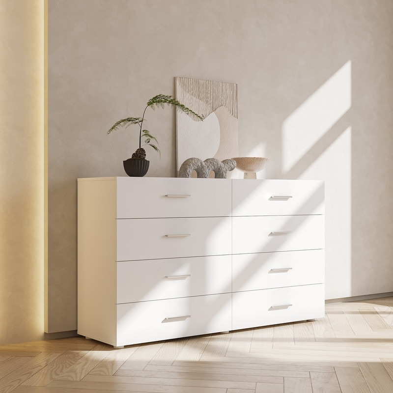 Space-saving 8-Drawer Double Dresser