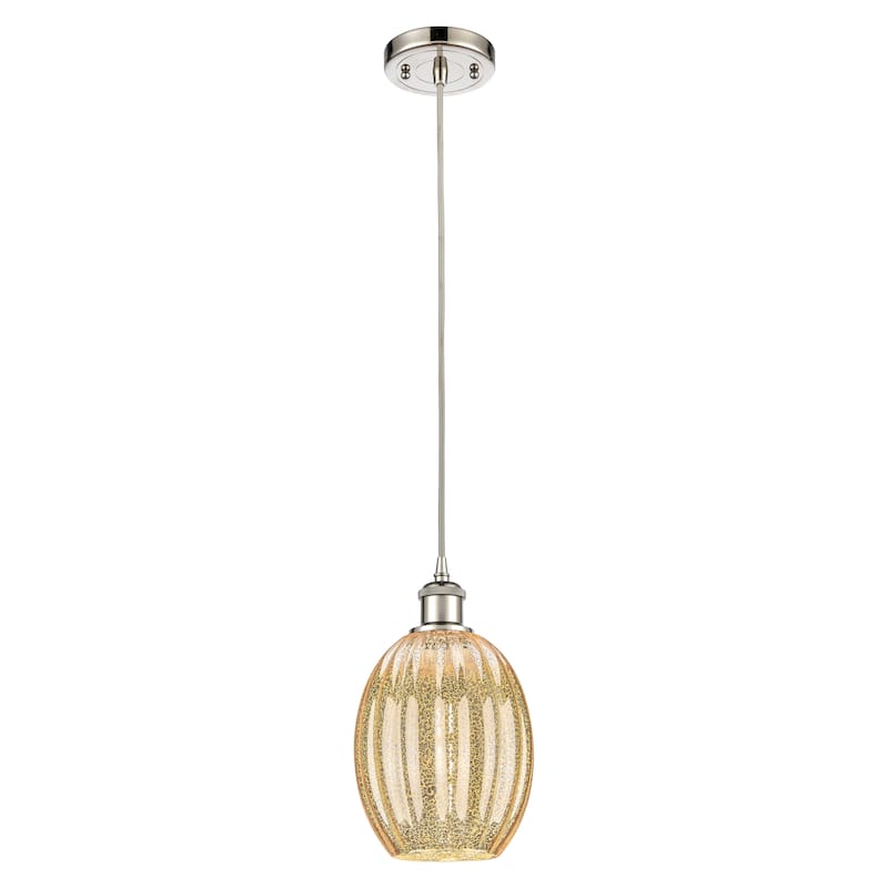 Innovations Lighting Endless Possibilities Ballston - Preston - 1 Light 6" Bulb Shade Cord Hung Mini Pendant - Mercury/Polished Nickel