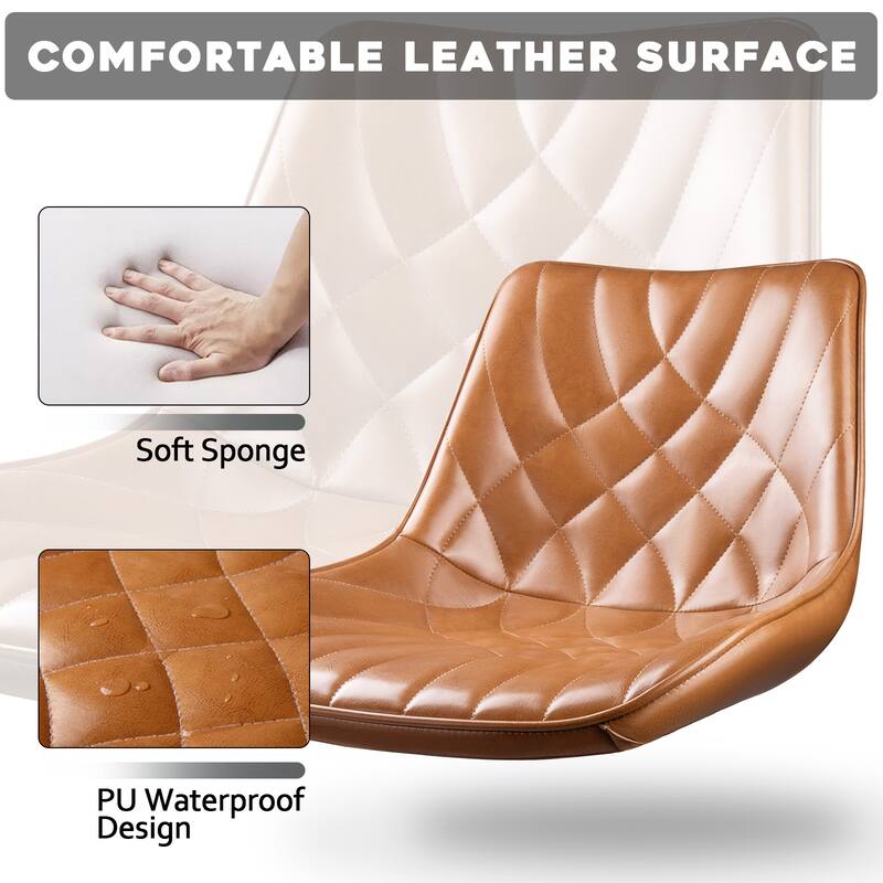 BOSSIN Bar Stools,Counter Heigh Faux Leather Adjustable Bar Stools with Back, Dining Chair