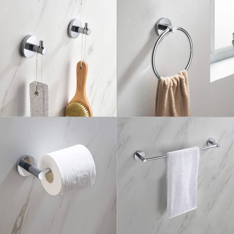 Circular 5-Piece Bathroom Hardware Set