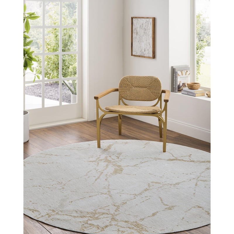 Livabliss Emory Modern & Contemporary Abstract Area Rug - Ivory/Tan - 2' 7" x 10'