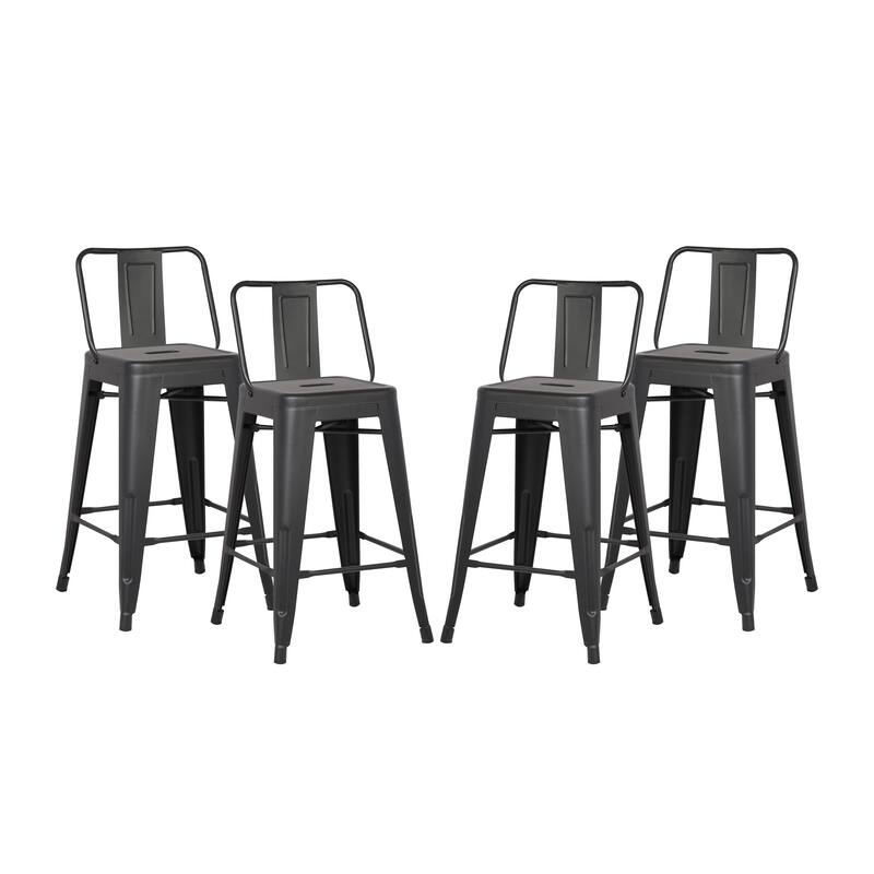 AC Pacific 24 Inch Metal Barstool Set of 2