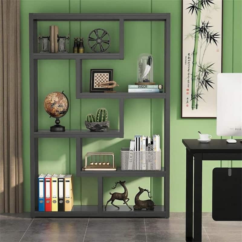 6 Tier Industrial Book Shelves - Black